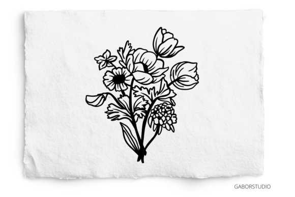 Creating with a Hand Drawn Floral Bouquet SVG Cut File