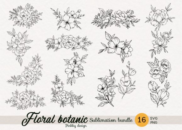 Elevate Your Projects with the Floral Botanic SVG PNG Bundle