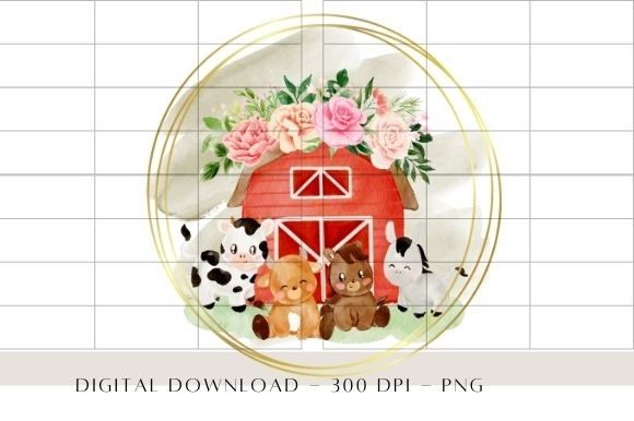 Enchanting Farm Animals in a Pink Floral World