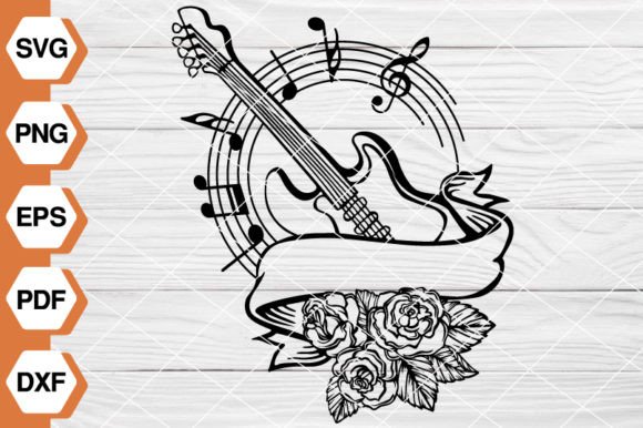 Floral Guitar SVG Design: A Complete Vector Graphic Pack