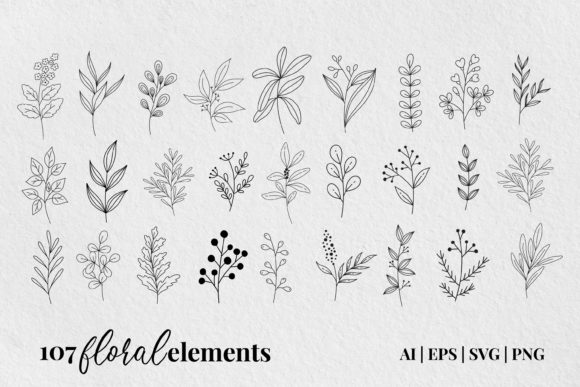 Hand Draw Floral Elements: A Versatile Asset for Creators