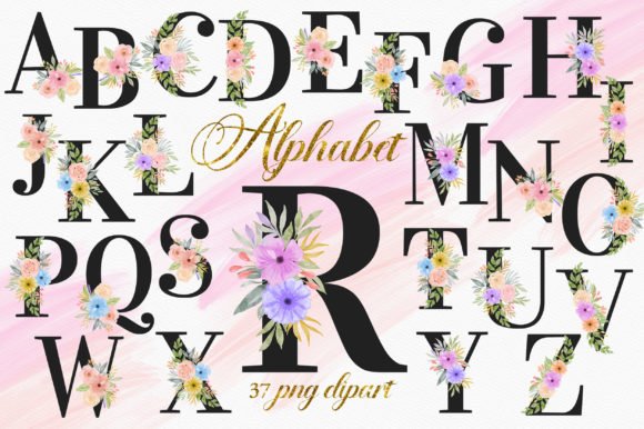 Romantic Floral Alphabet Numbers Clipart: The Versatile Asset for Modern Creators