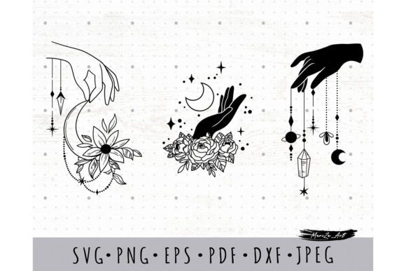 Understanding the Floral Moon Witches Hands SVG Bundle