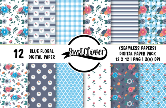 Unlocking Creativity with Blue Floral Digital Paper for Spring Projects