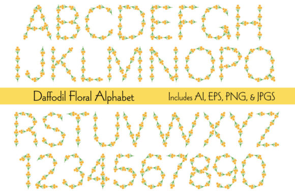 Unlocking Creativity with Daffodil Floral Alphabet Clipart
